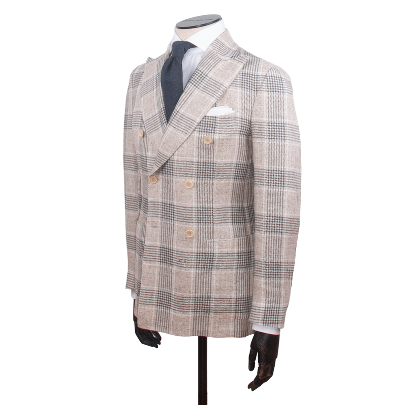 Gaiola Napoli Leinensakko Beige Kariert