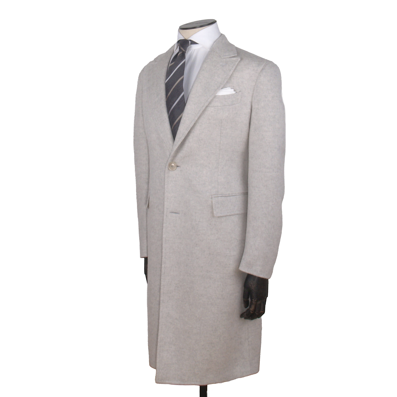 Gaiola Napoli virgin wool cashmere coat in light gray