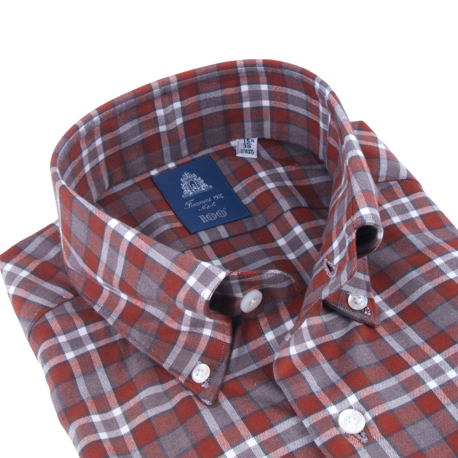 Finamore 1925 plaid shirt slim Milano fit