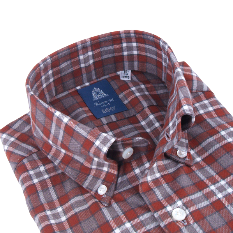 Finamore 1925 plaid shirt slim Milano fit