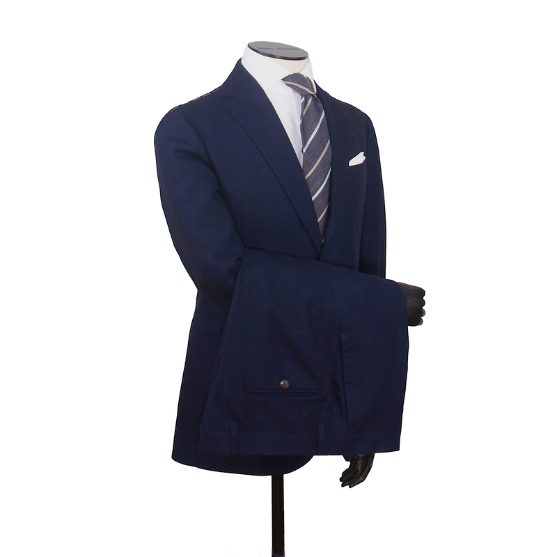 Stile Latino Napoli Baumwolle Leinenanzug Blau