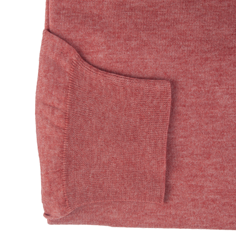 Fioroni kupferrote V-neck Pullover mit langen Ärmel