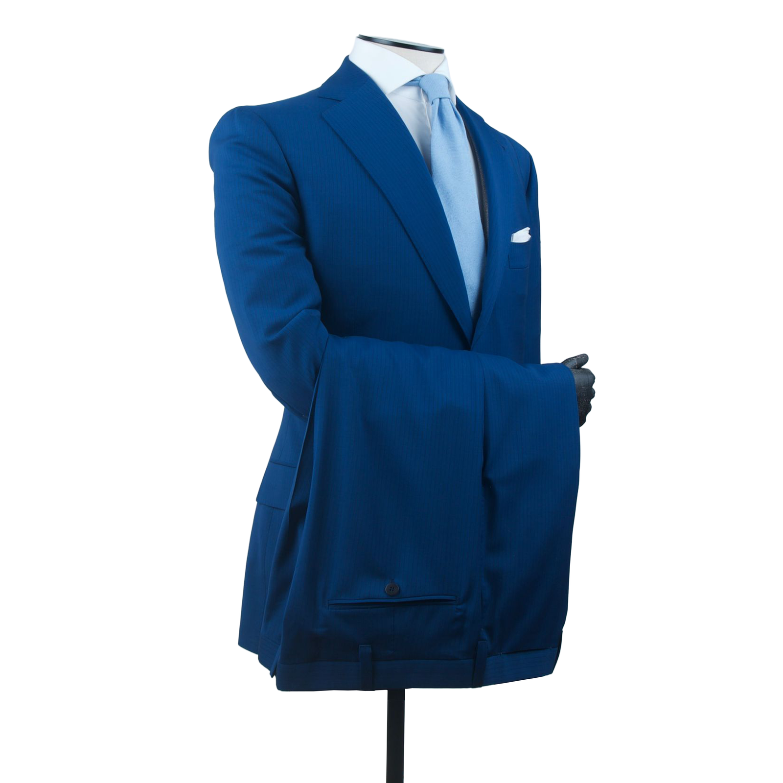 Cesare Attolini Anzug in Königsblau mit dunkelblauem Nadelstreifen