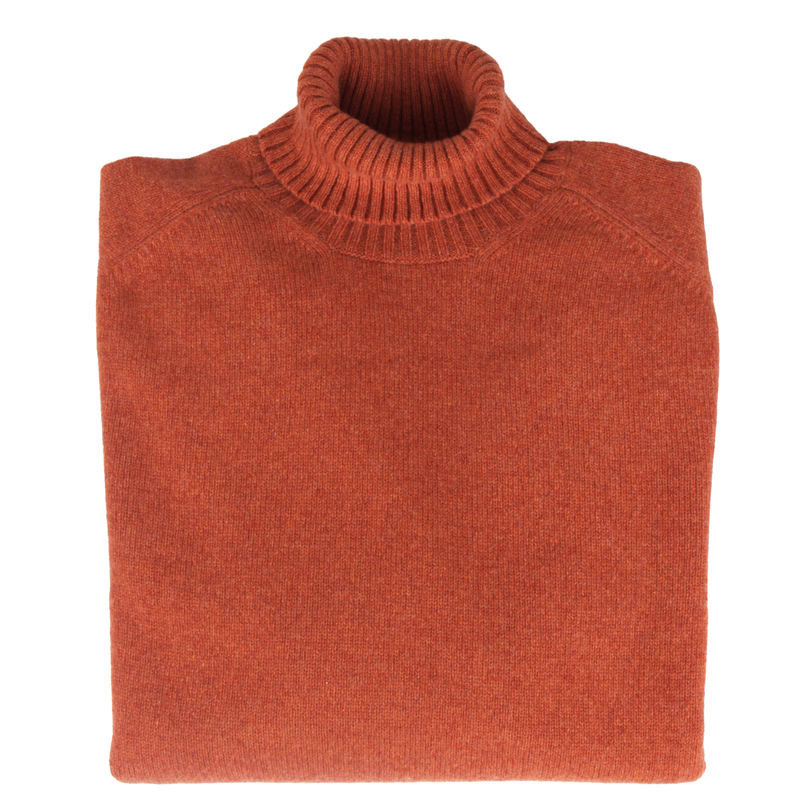 Malo Kaschmir Rollkragenpullover in Rostrote