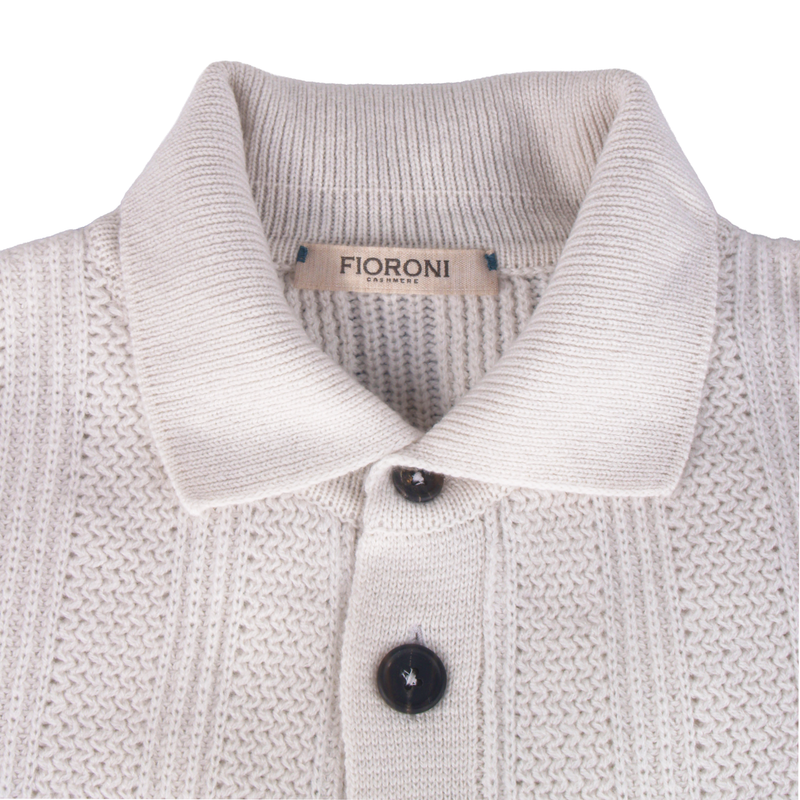 Fioroni cashmere bomber jacket with buttons and polo collar