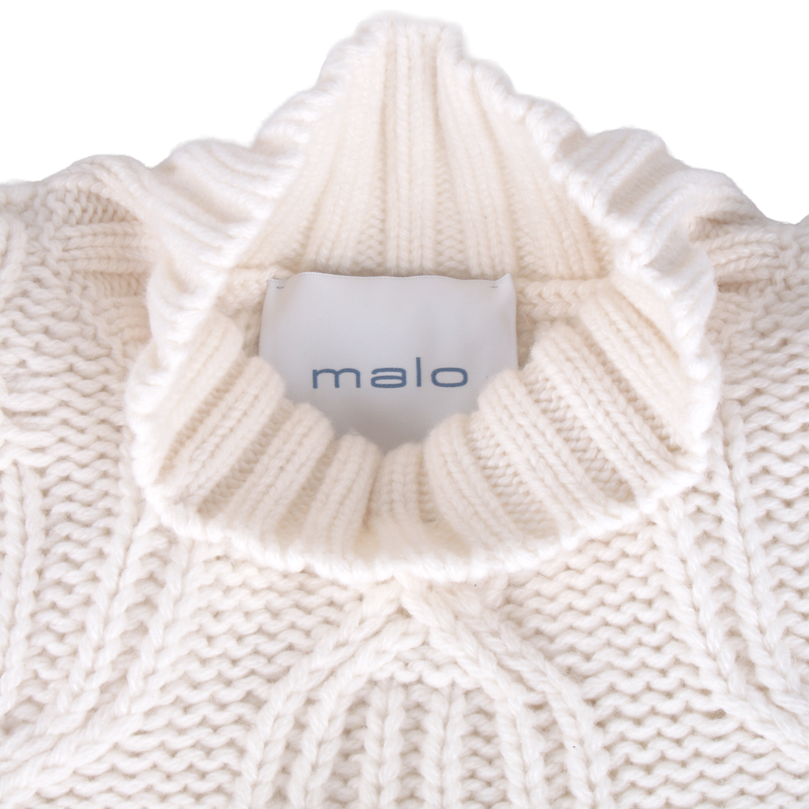Malo Kaschmir Rollkragenpullover in Off-White