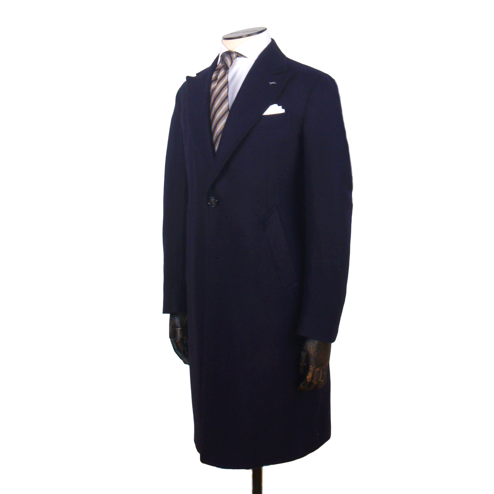 Gaiola Napoli coat dark blue in a wide herringbone pattern