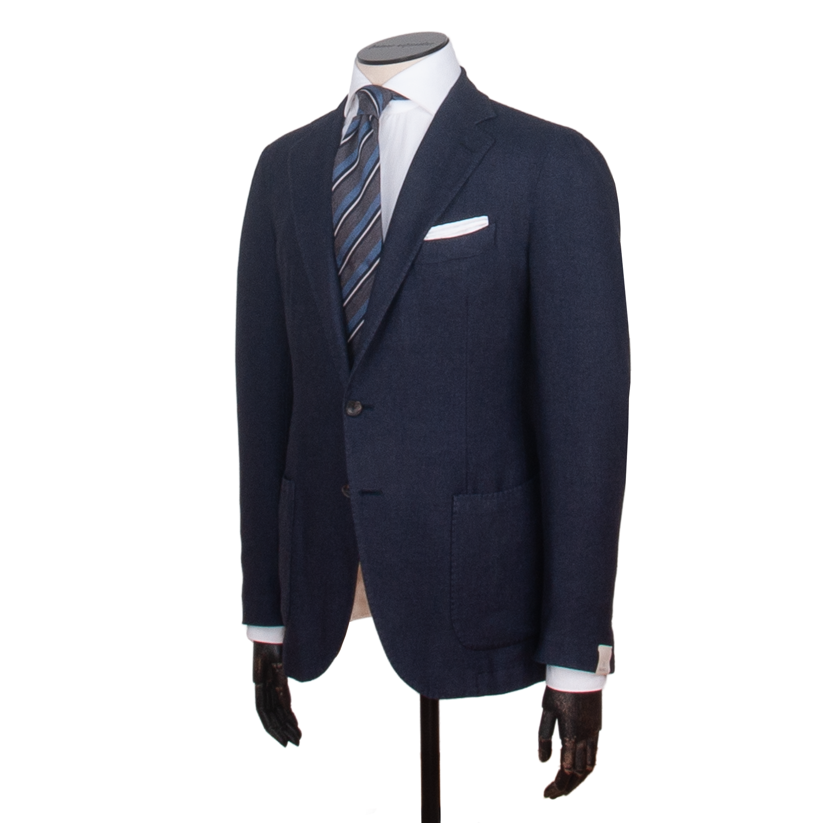Santaniello cashmere silk jacket in dark blue
