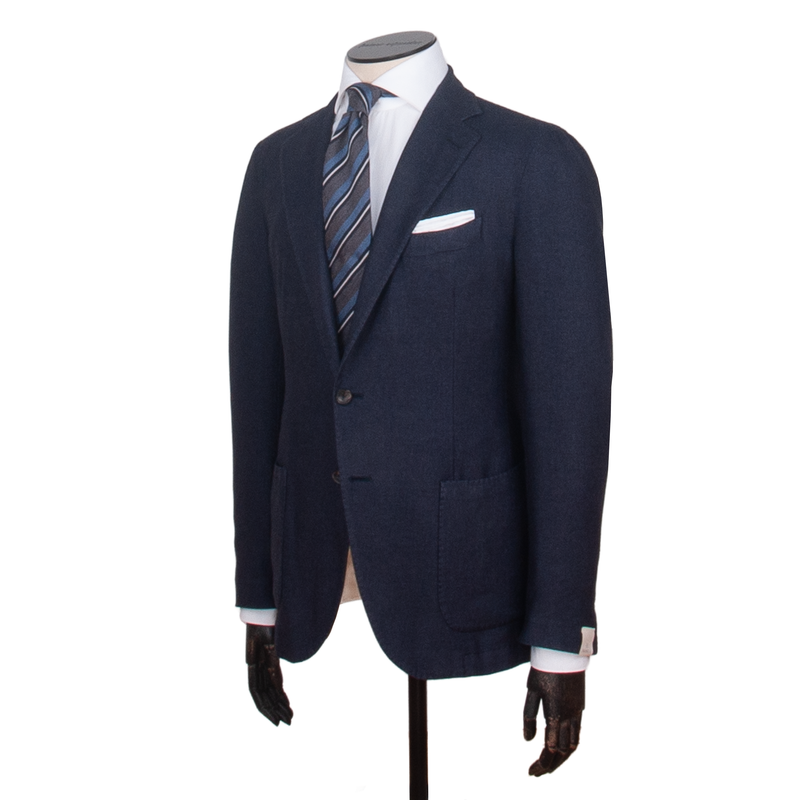 Santaniello cashmere silk jacket in dark blue