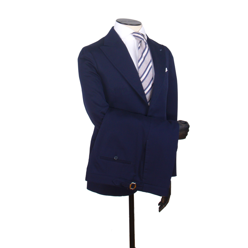 Gaiola Napoli wool and silk suit in dark blue