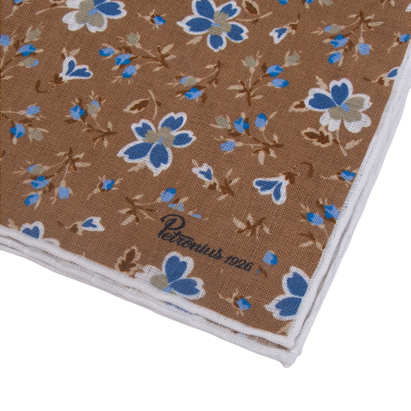 Petronius Einstecktuch khaki mit Blumenmuster