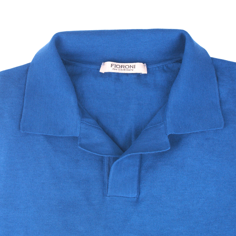 Fioroni blue polo shirt with long sleeves