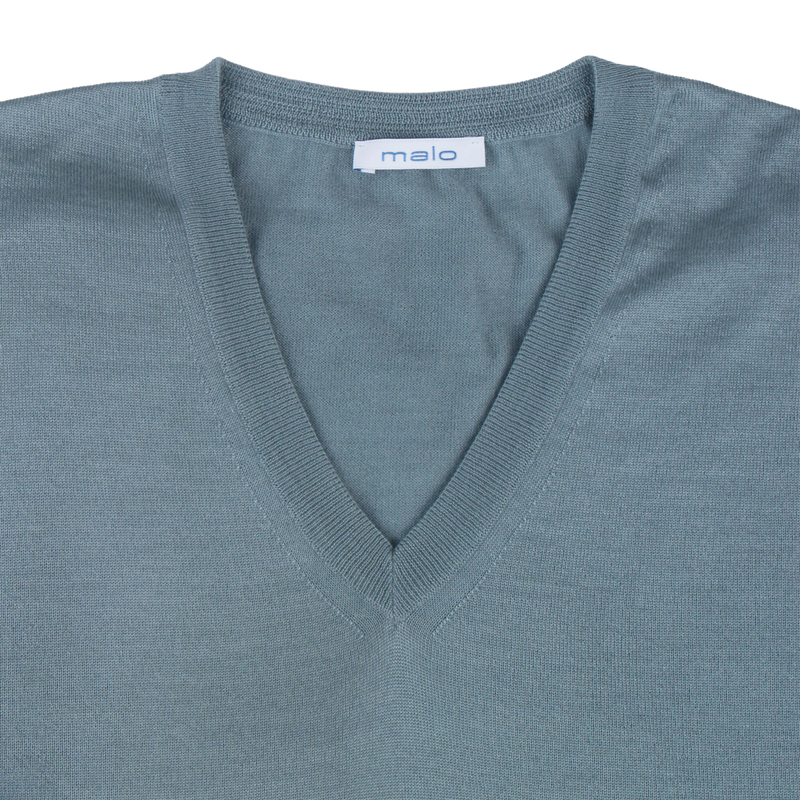 Malo Kaschmir Seide Pullover in Mintgrau