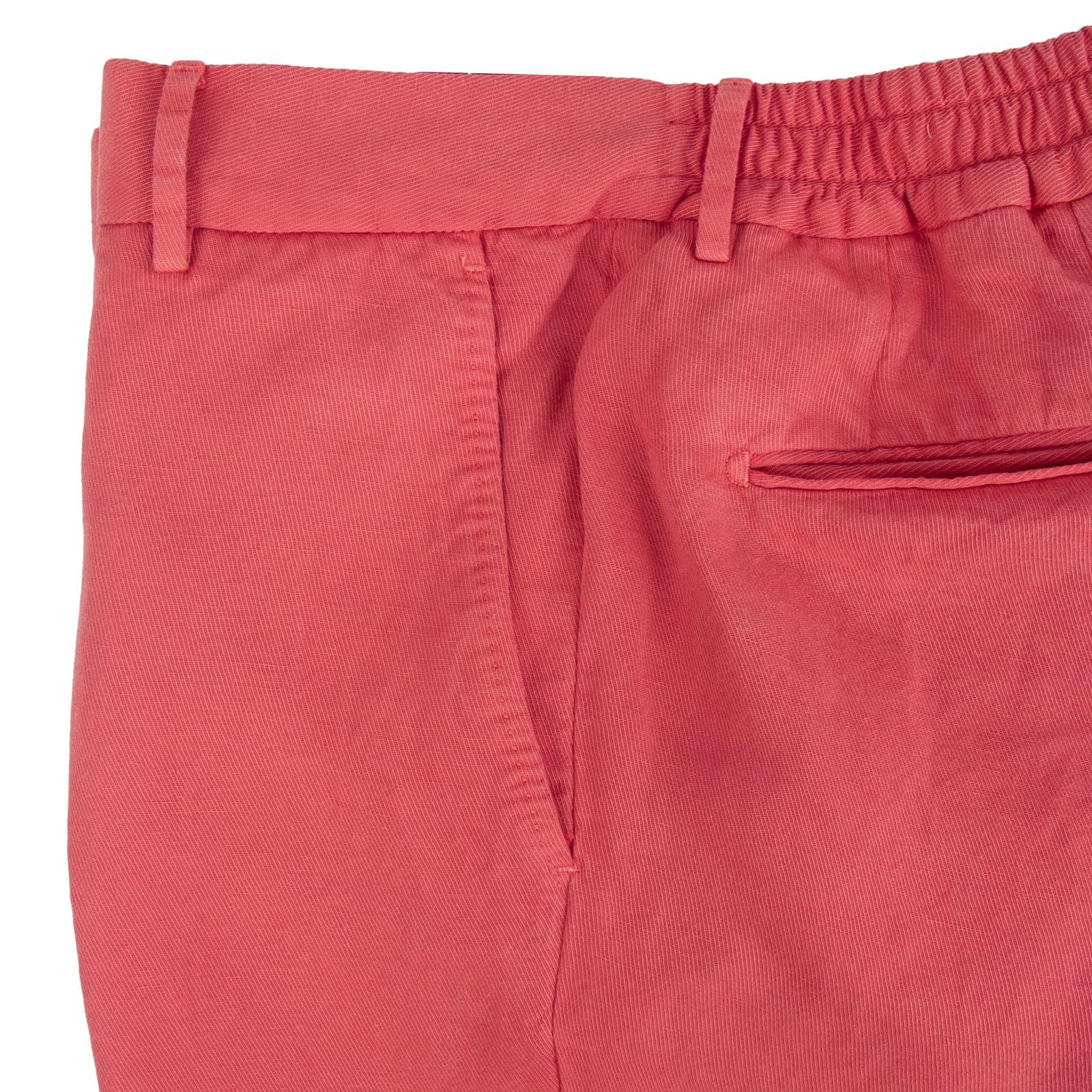 Santaniello Evoluto summer trousers in a vibrant coral shade