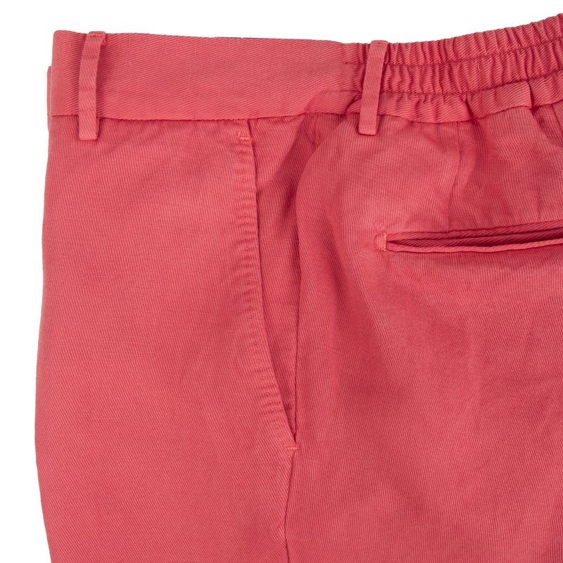 Santaniello Evoluto summer trousers in a vibrant coral shade