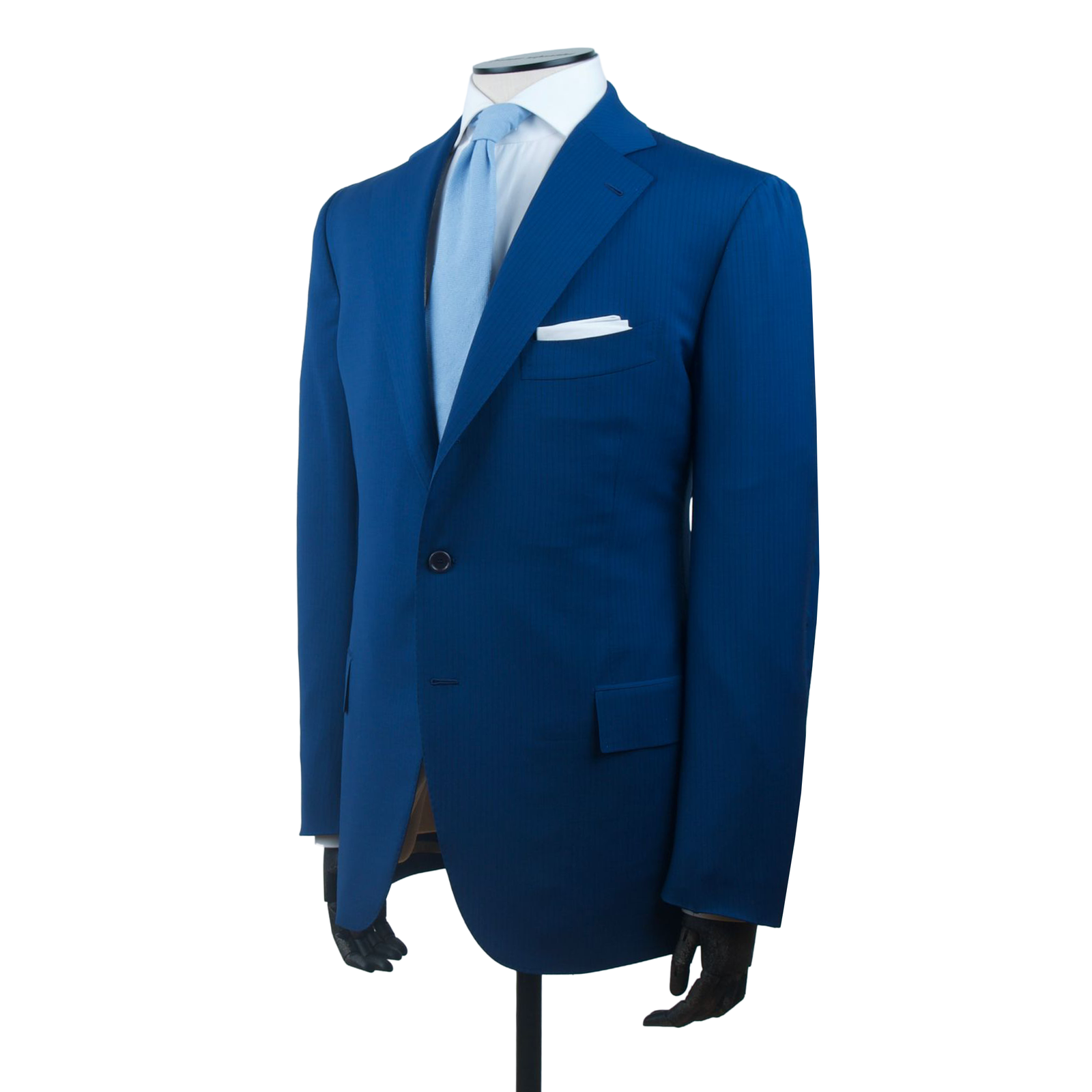 Cesare Attolini Anzug in Königsblau mit dunkelblauem Nadelstreifen