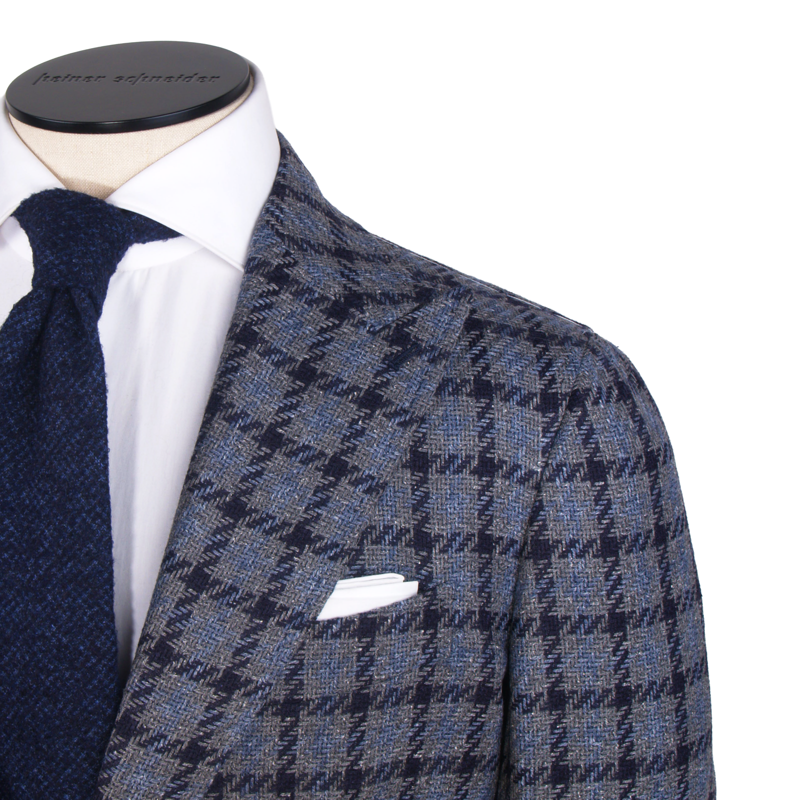 Stile Latino Kariertes Sakko in Blau