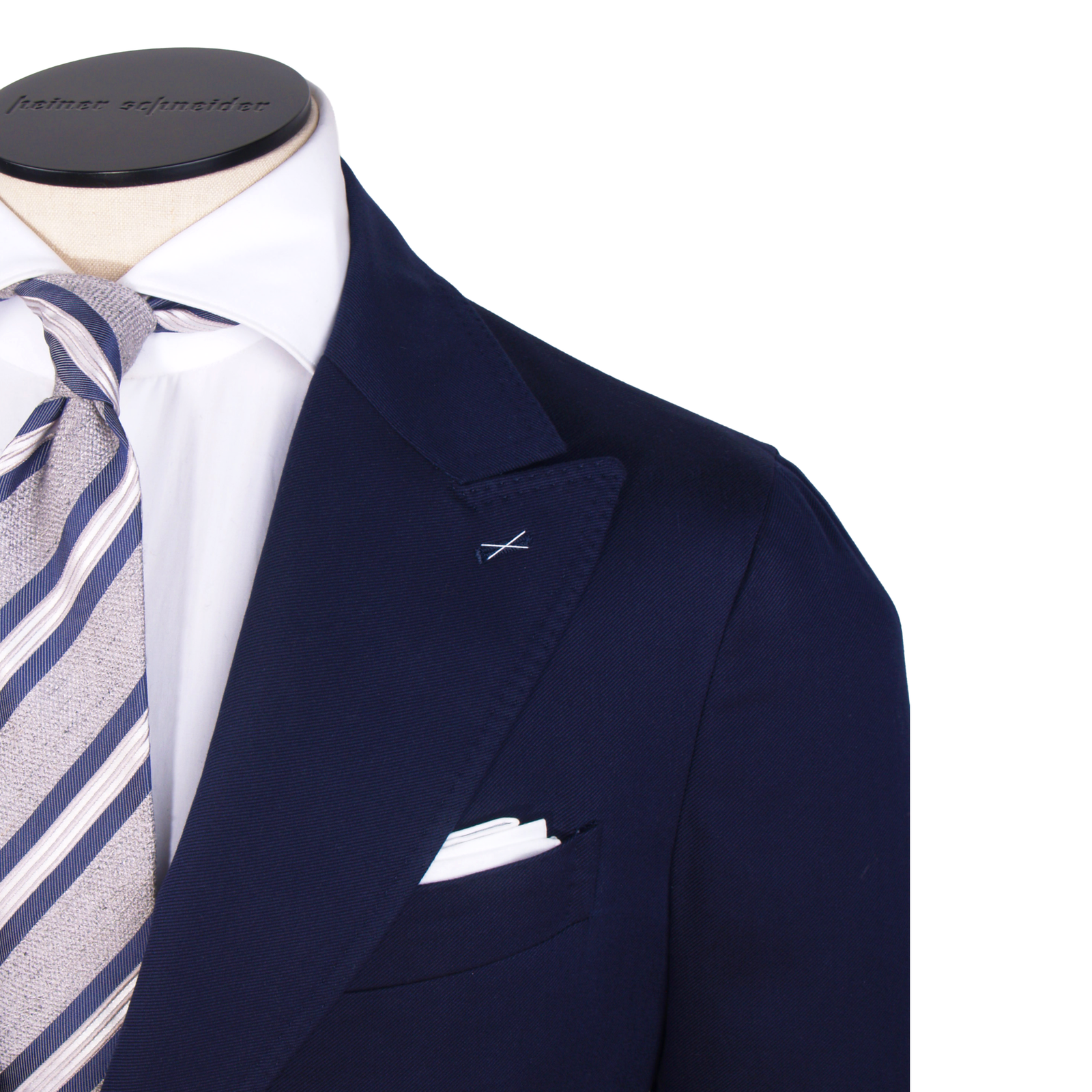 Gaiola Napoli wool and silk suit in dark blue