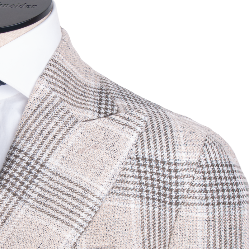 Gaiola Napoli Leinensakko Beige Kariert