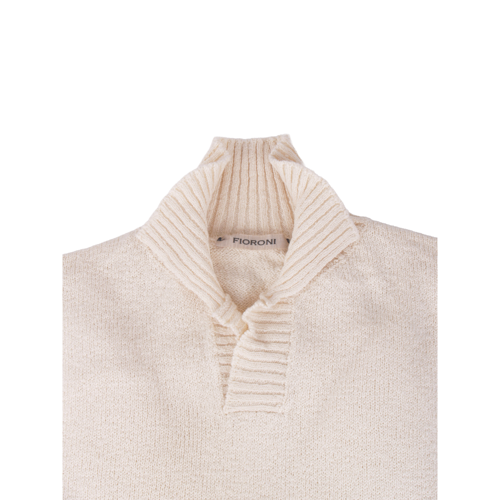 Fioroni beige Baumwollpullover mit langen Ärmeln