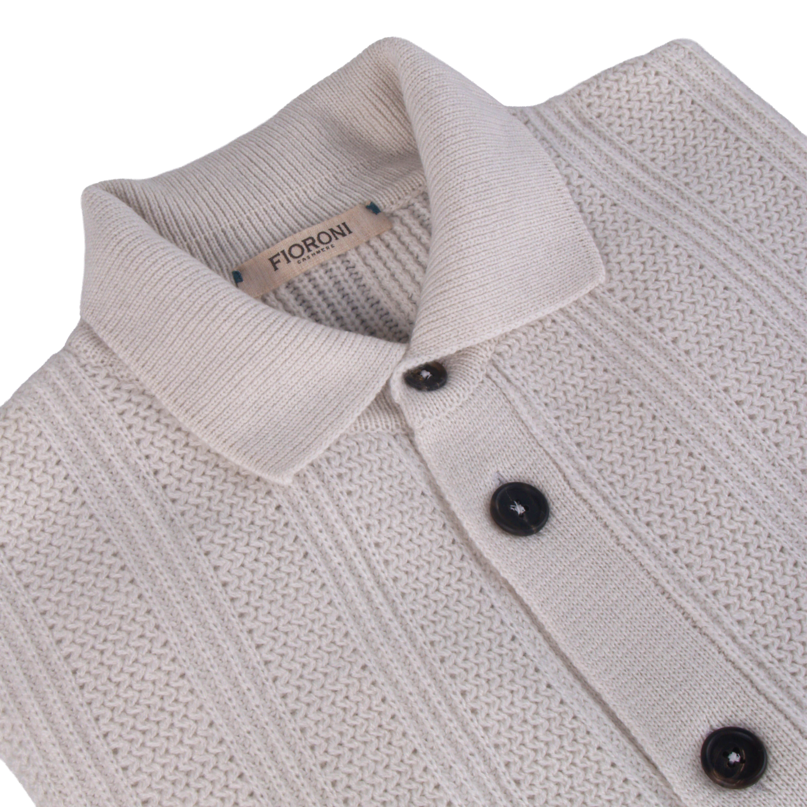 Fioroni cashmere bomber jacket with buttons and polo collar
