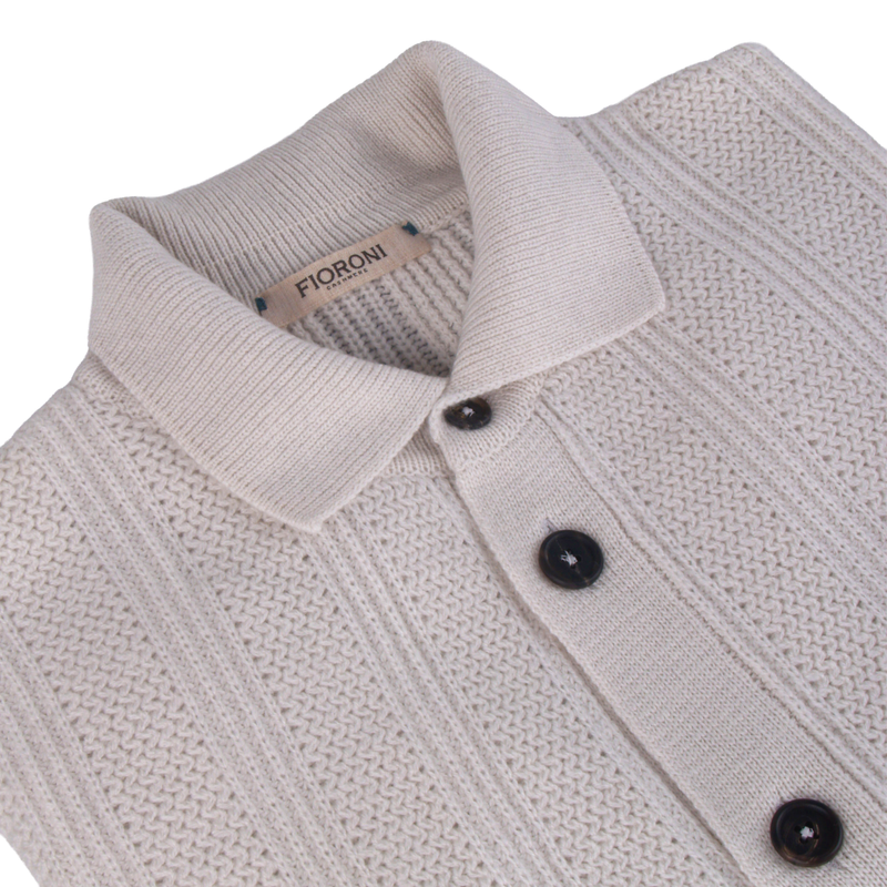 Fioroni cashmere bomber jacket with buttons and polo collar