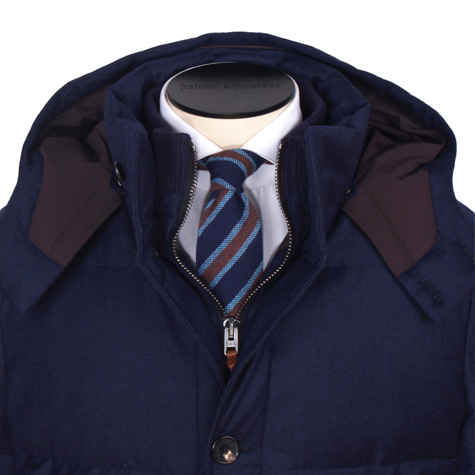 Manto Schurwolle Jacke in Dunkelblau mit Green Storm System