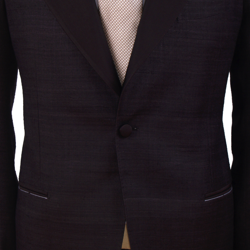 Gaiola silk tuxedo in dark brown
