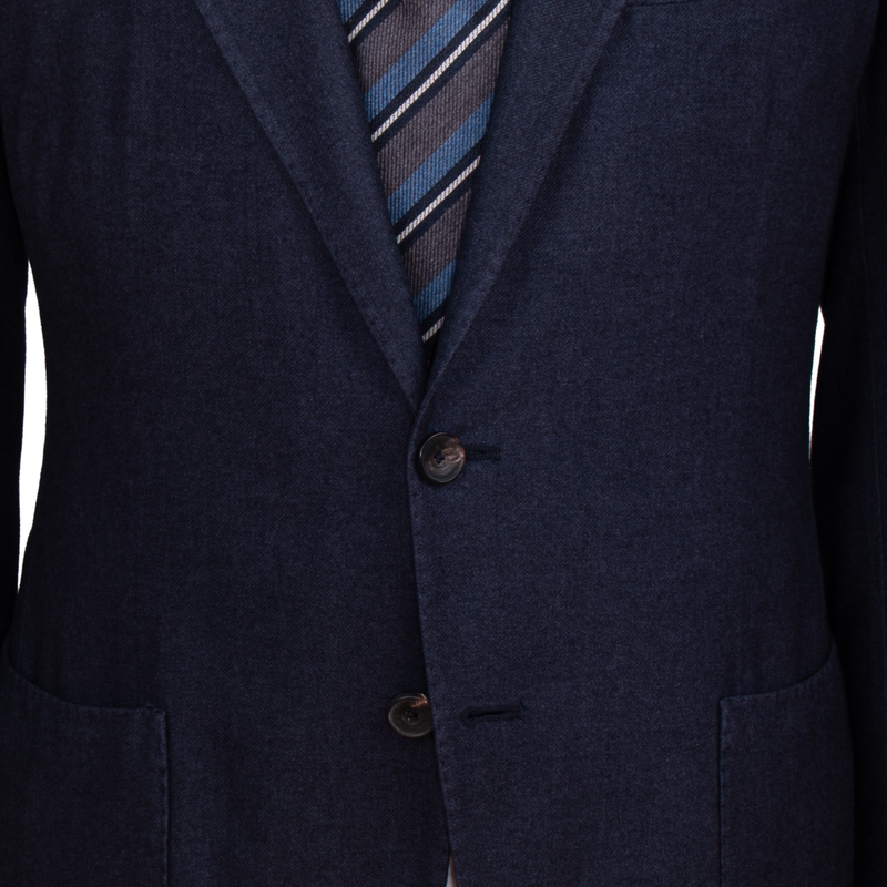 Santaniello cashmere silk jacket in dark blue