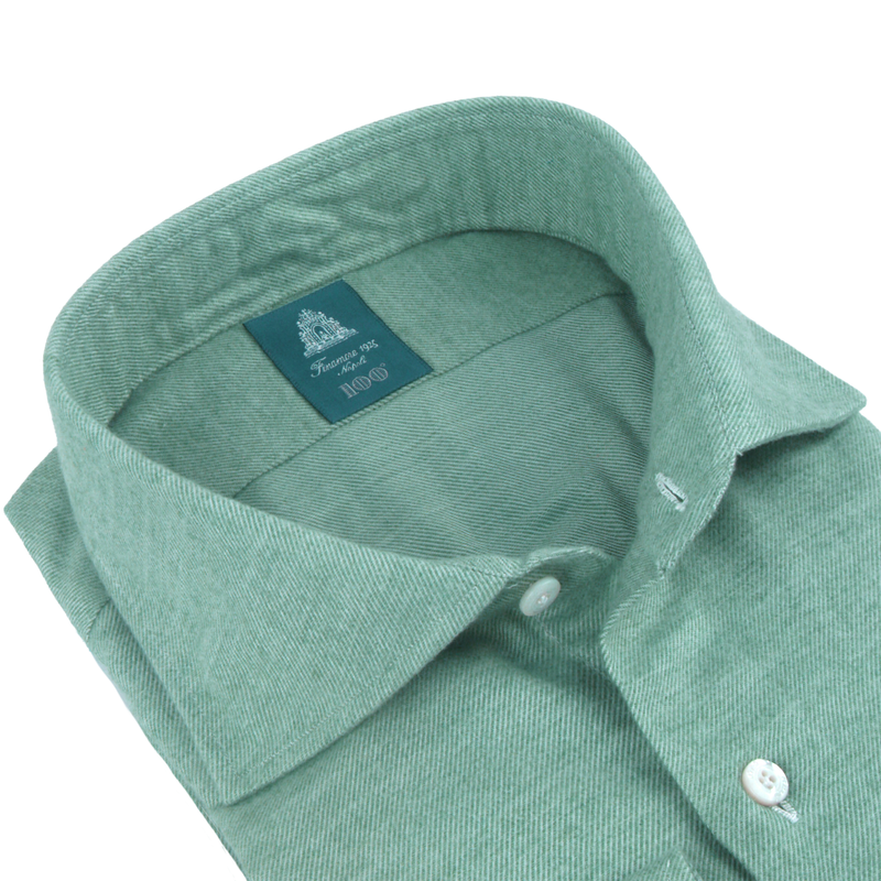 Finamore light green shirt slim fit Milano Eduardo collar