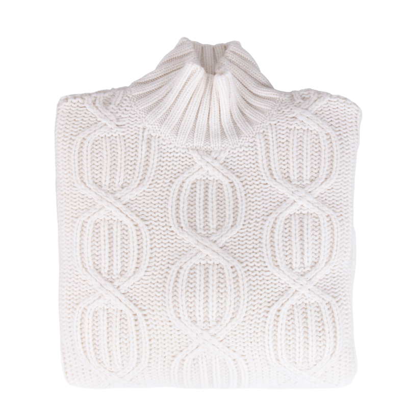 Malo Kaschmir Rollkragenpullover in Off-White