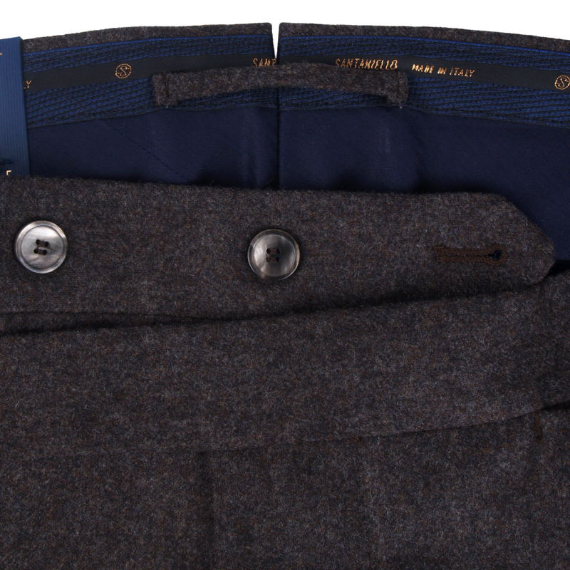 Santaniello pants made of 100% wool in elegant taupe