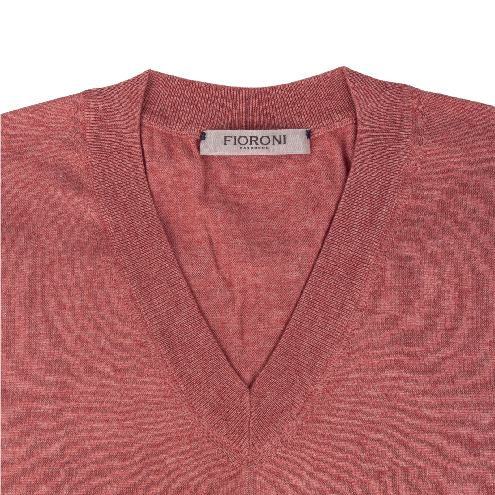 Fioroni kupferrote V-neck Pullover mit langen Ärmel