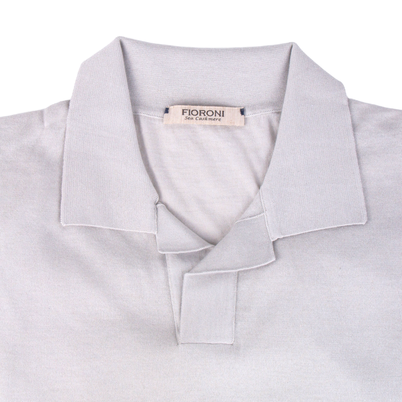 Fioroni light beige polo shirt with long sleeves