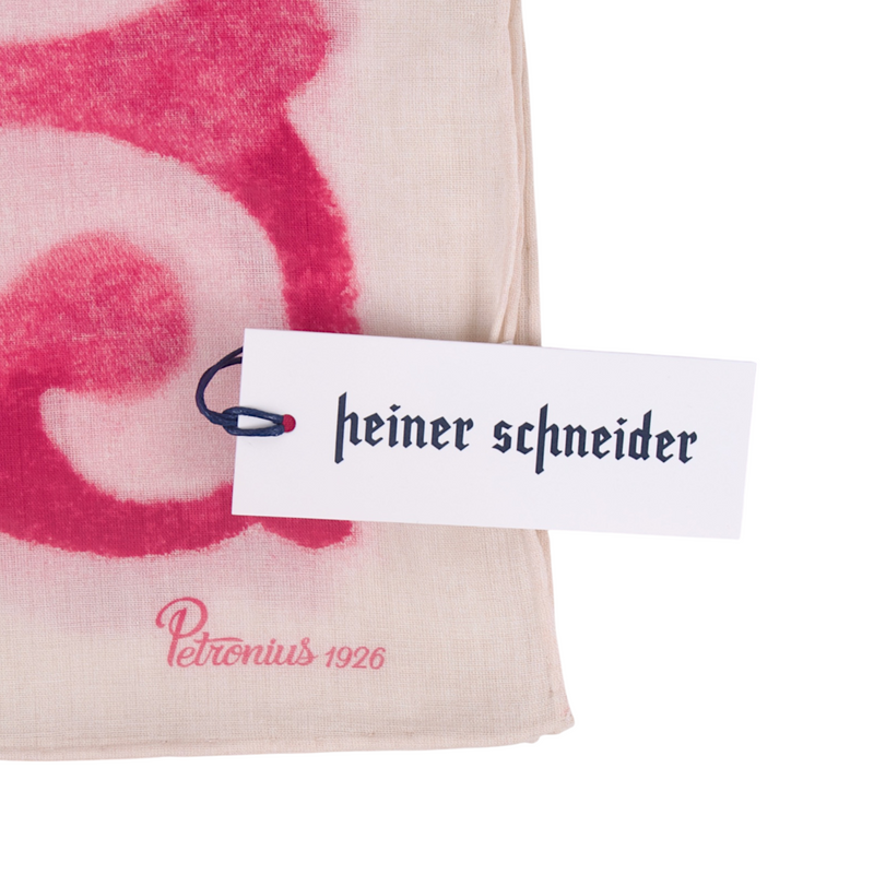 Petronius Einstecktuch Fazzoletto Himbeerrot mit Vietri Muster