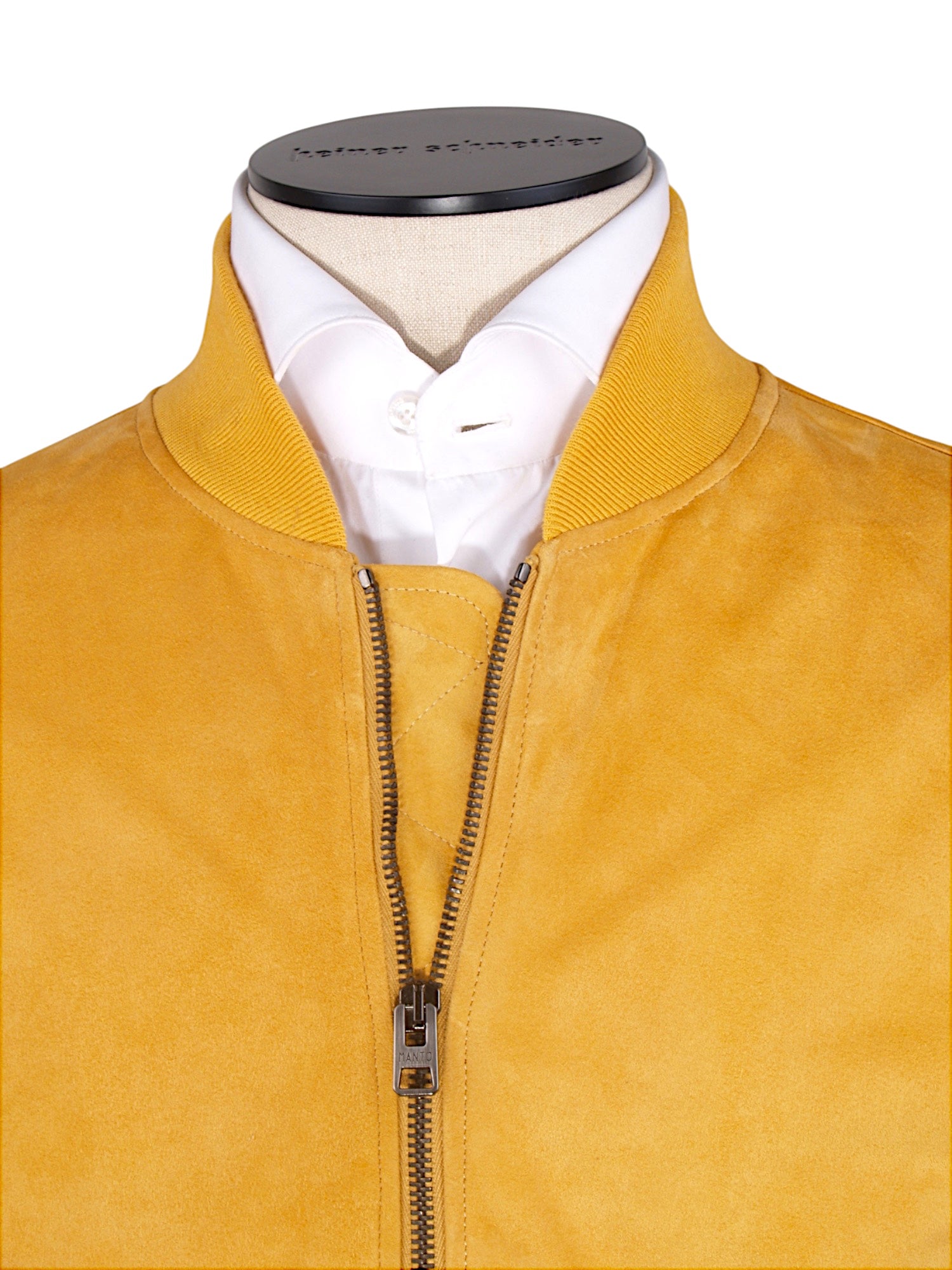 Manto mustard yellow summer blouson made from the finest lamb leather
