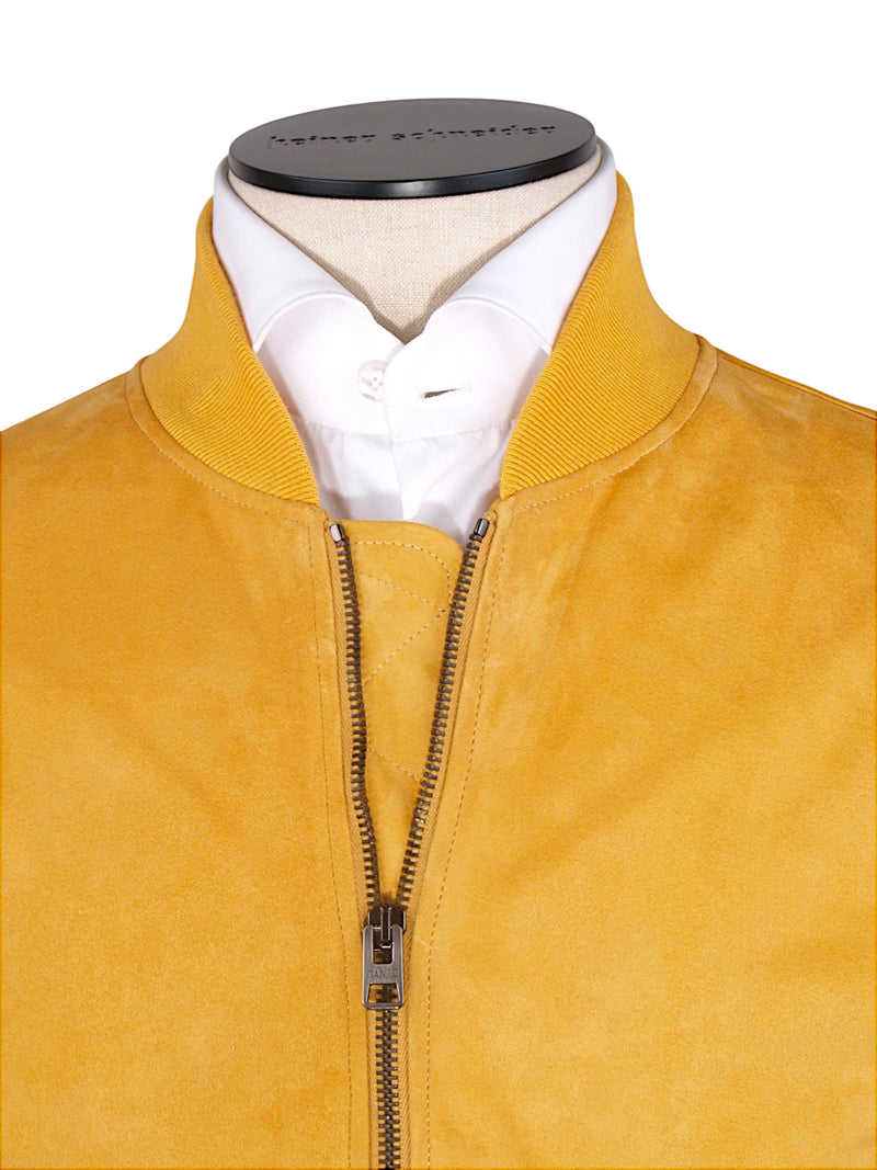 Manto mustard yellow summer blouson made from the finest lamb leather