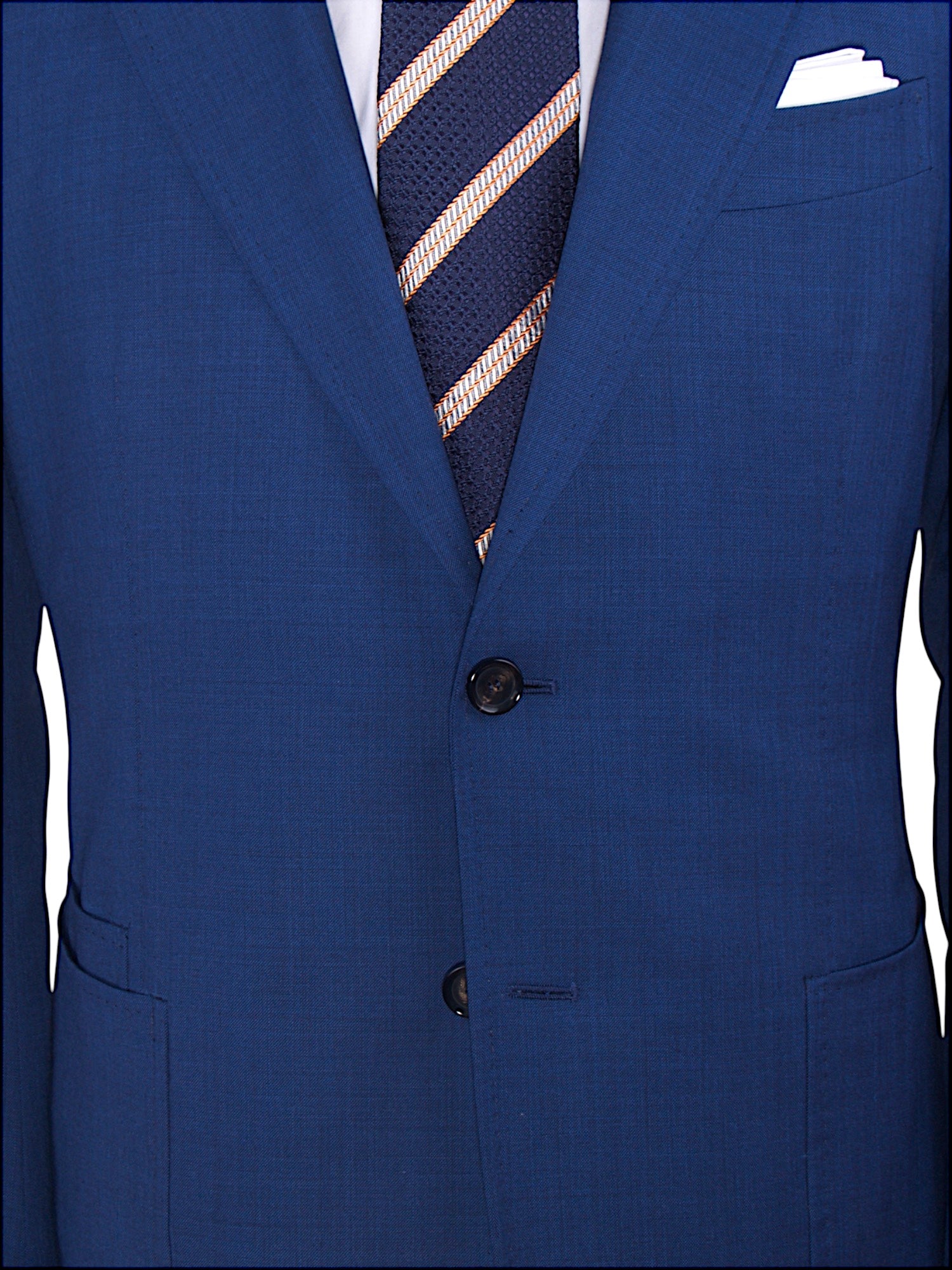 Stile Latino blauer Anzug aus Wolle mit Peakrever