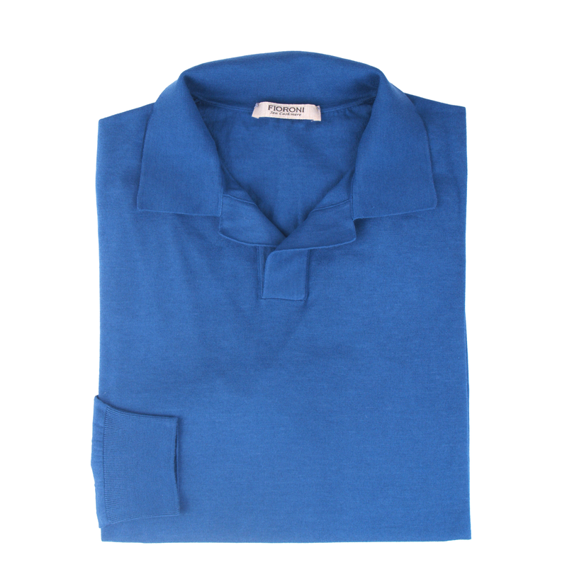 Fioroni blue polo shirt with long sleeves