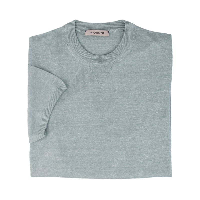 Fioroni pastellgrüne Strick T-Shirt