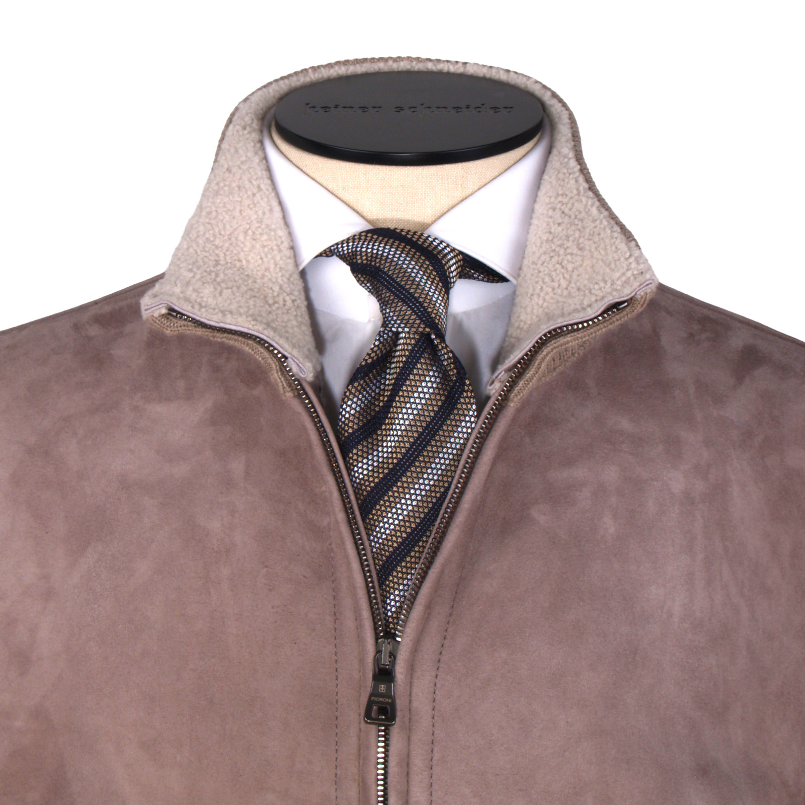 Fioroni Shearling Bomberjacke mit Strickeinsätzen
