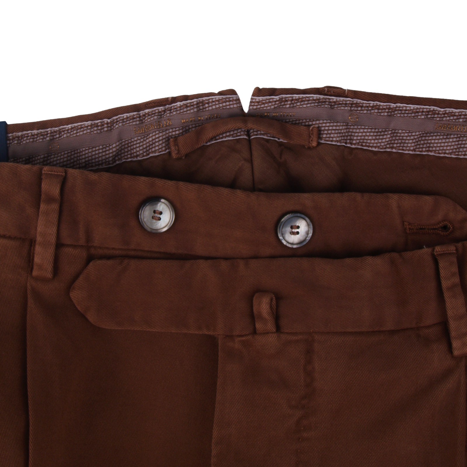 Santaniello Evoluto trousers in mahogany brown