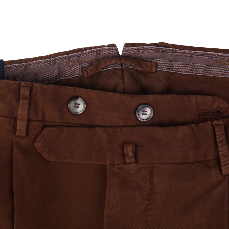 Santaniello Evoluto trousers in mahogany brown