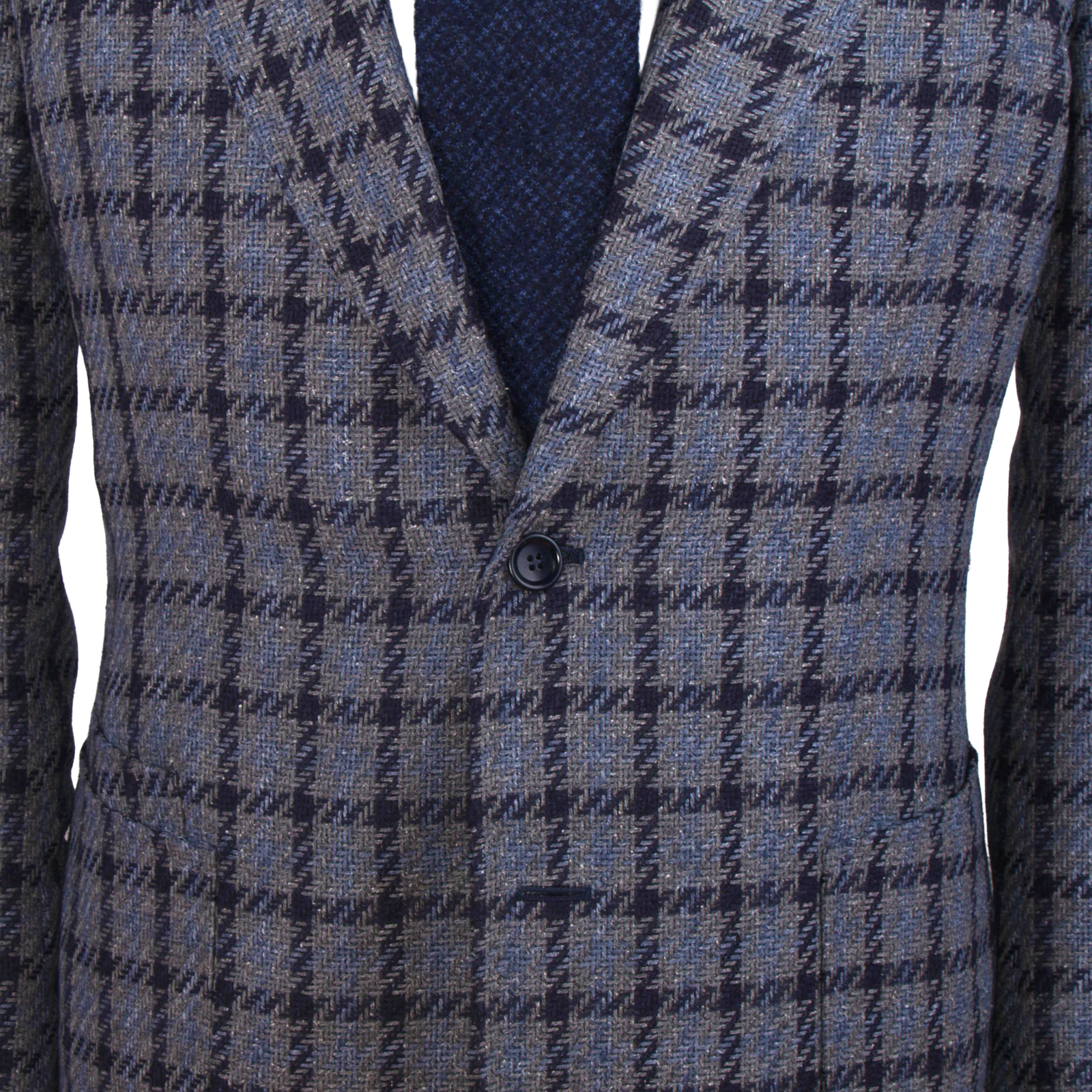Stile Latino Kariertes Sakko in Blau
