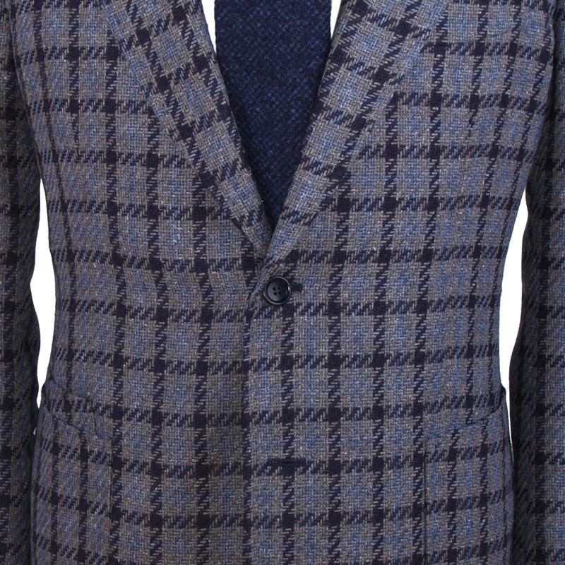 Stile Latino Kariertes Sakko in Blau