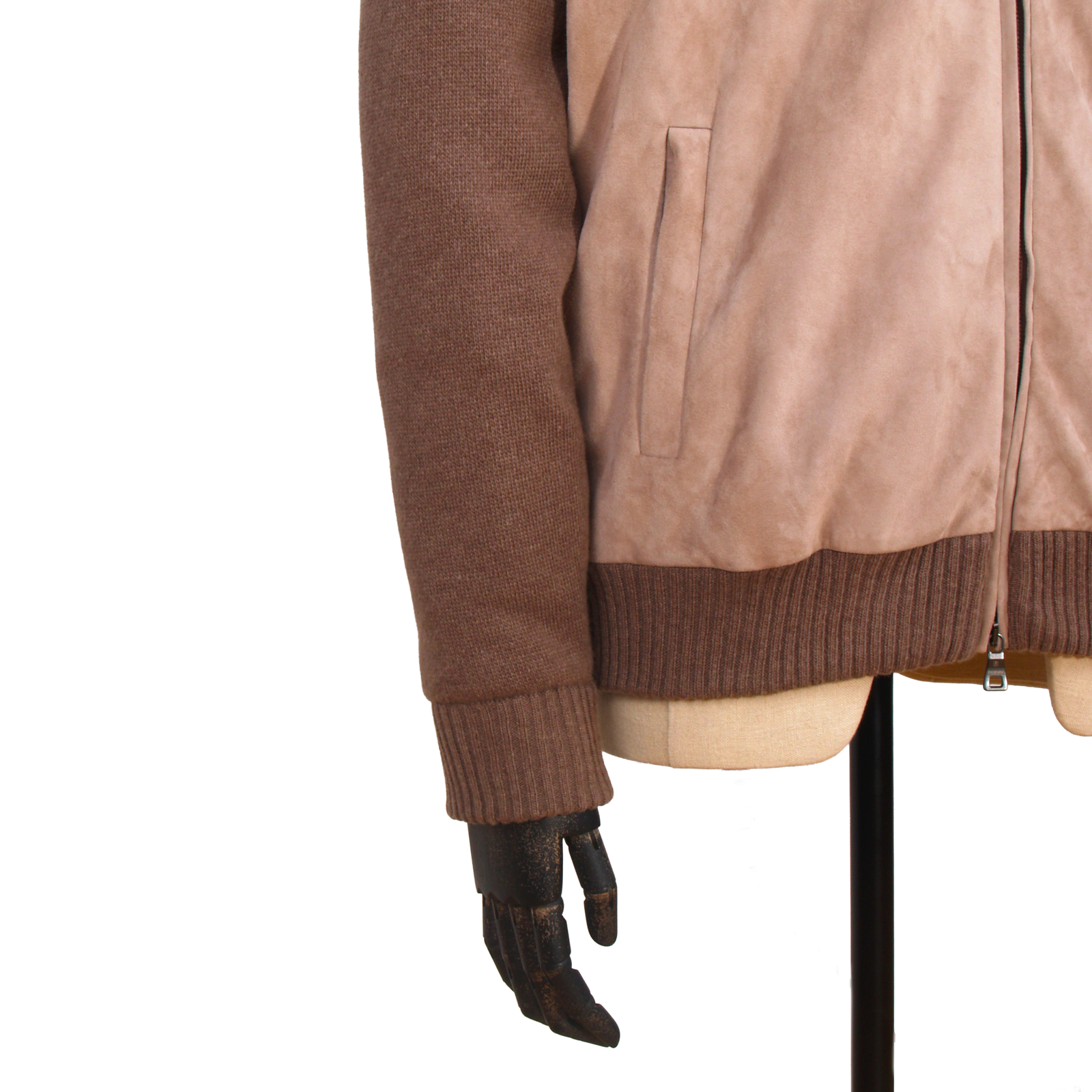 Fioroni Schurwolle Bomberjacke mit Wildleder