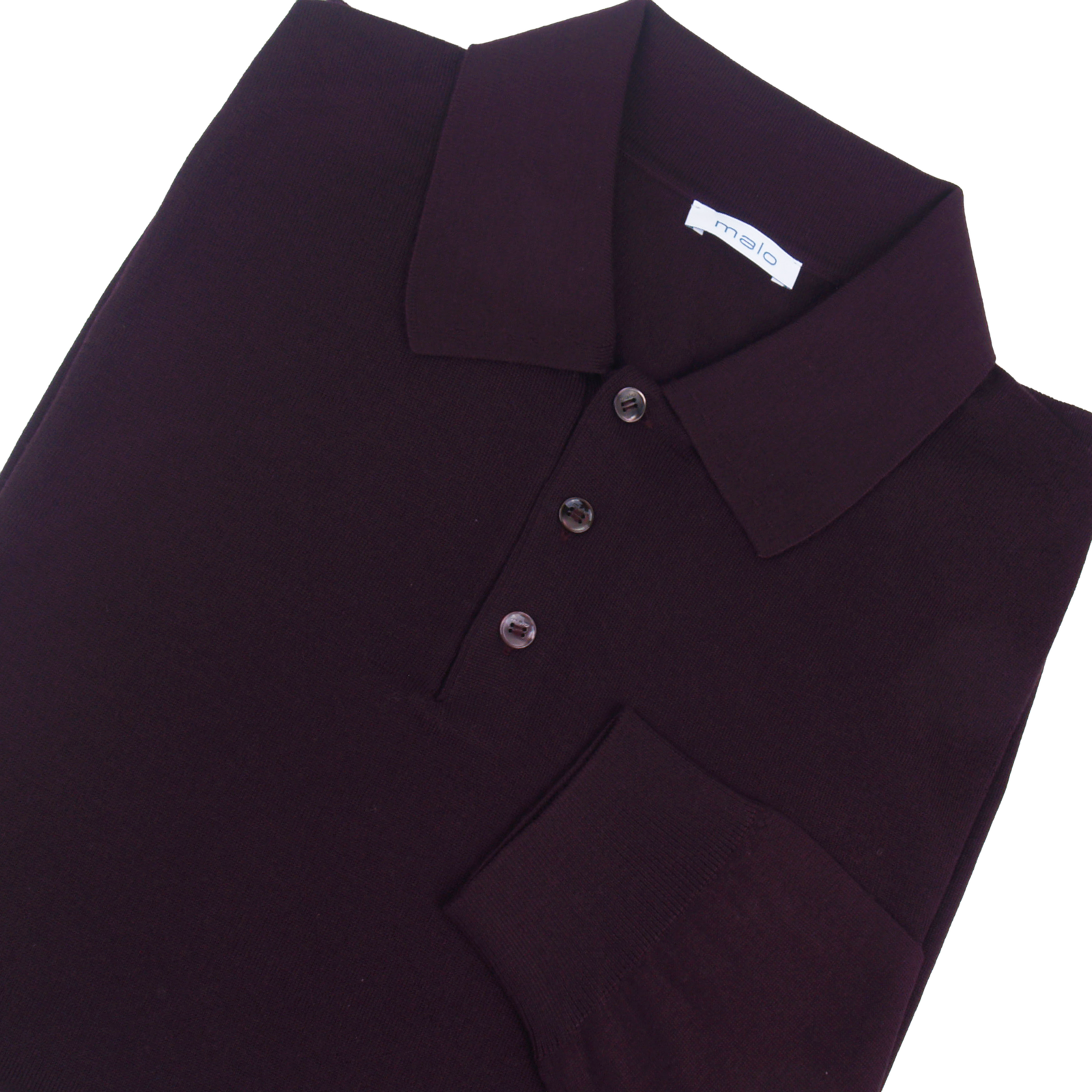 Malo Merino Wolle Polo in Bordeaux