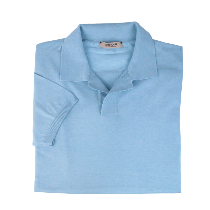 Fioroni light blue polo shirt with short sleeves