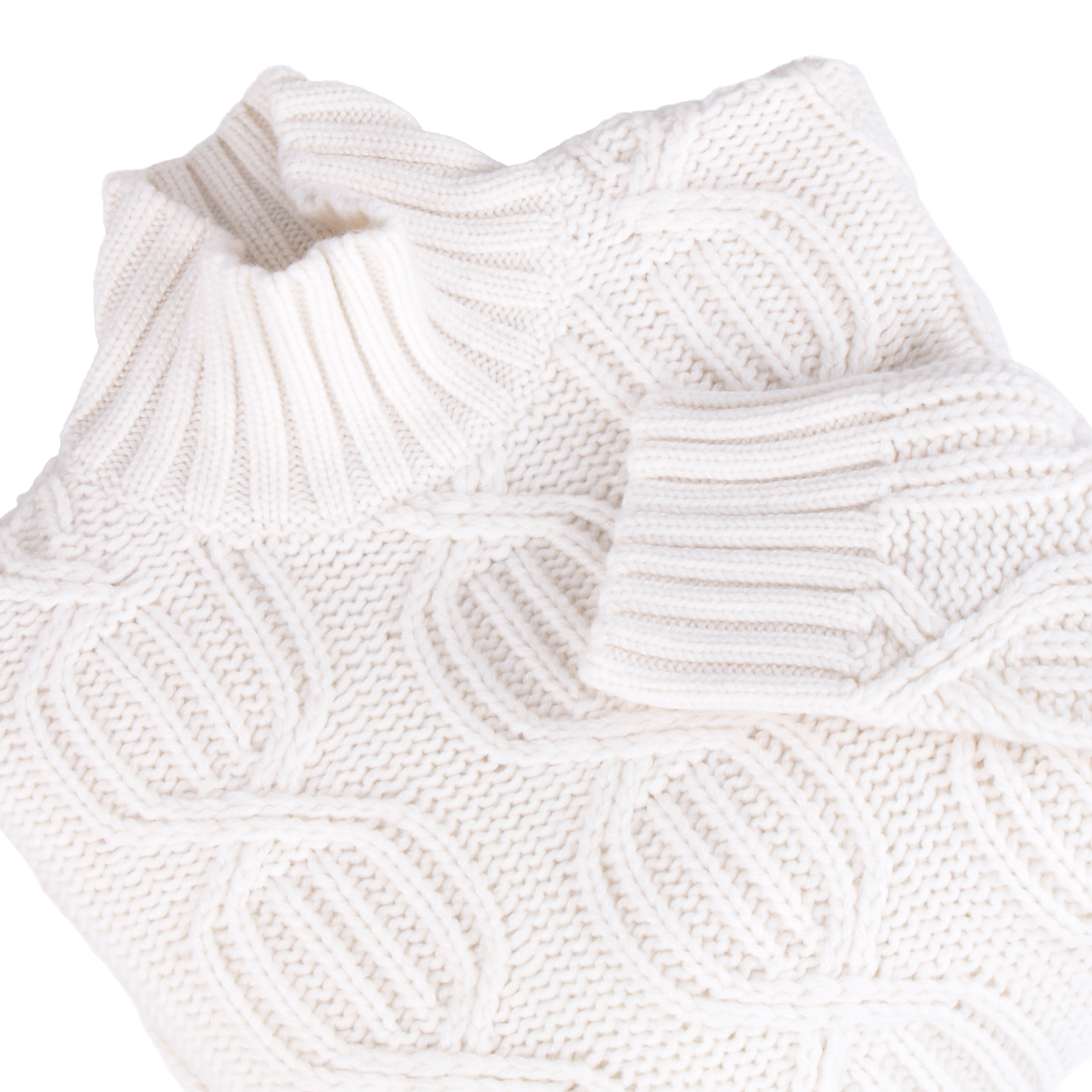 Malo Kaschmir Rollkragenpullover in Off-White