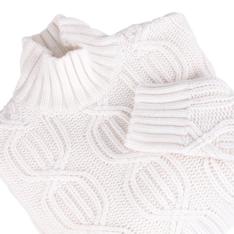 Malo Kaschmir Rollkragenpullover in Off-White